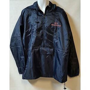 Ferenzi Golf NY Giants Blue Golf Jacket Size XL 3/4 Zip  Packable Hood Lined